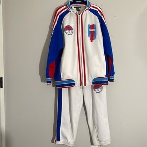 Girbaud sweatsuit large red white & blue jacket and pants Le Jean De Marithé